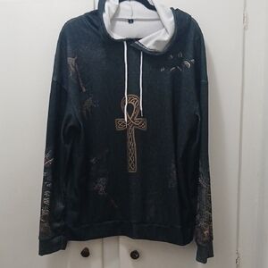 Elegant Black and Gold Hooded Sweater